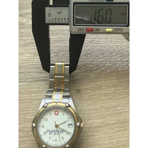 Wenger Gold Silver Tone Swiss Design Men's Watch 095 0695 Mineral Crystal WR100M - Picture 5 of 6